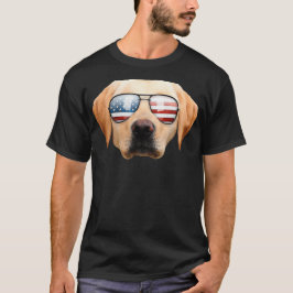 Funny Cute Patriotic Gul lab Sunglasses Hund T Shirt