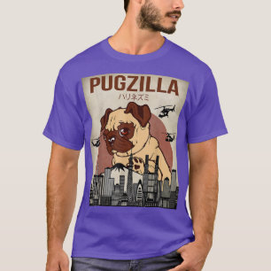 Funny Cute Pet Pajama Pug Hund Outfit Pugzilla Tee