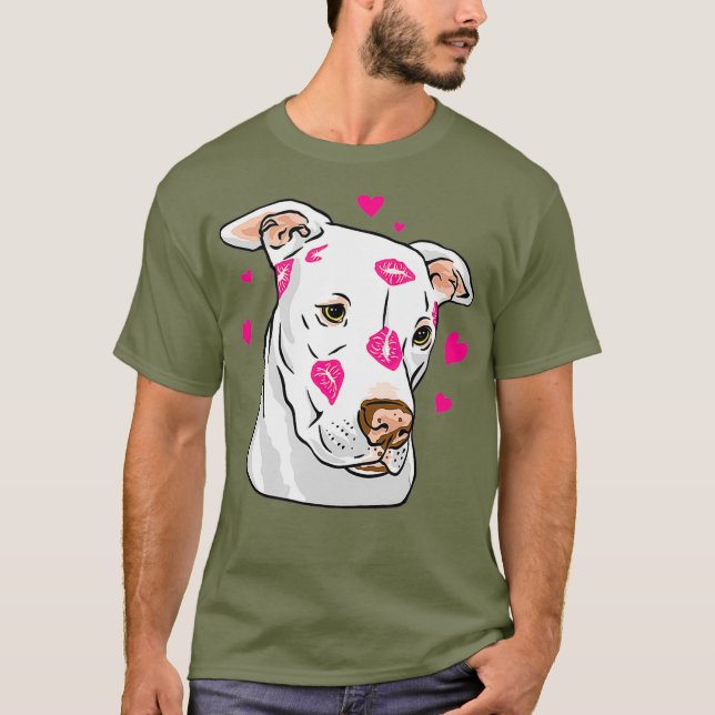 Funny Cute Pitbull Rädding Hund T Shirt (Framsida)
