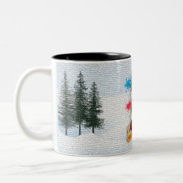 Funny Cute Pomsky Hund Yappy jul Två-Tonad Mugg