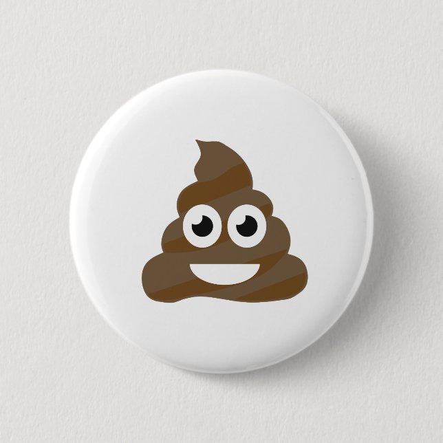Funny Cute Poop Emoji Knapp (Framsida)