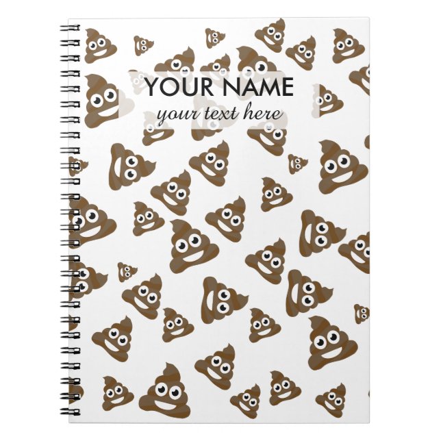Funny Cute Poop Emoji Mönster Anteckningsbok (Framsidan)
