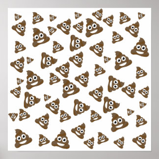 Funny Cute Poop Emoji Mönster Poster