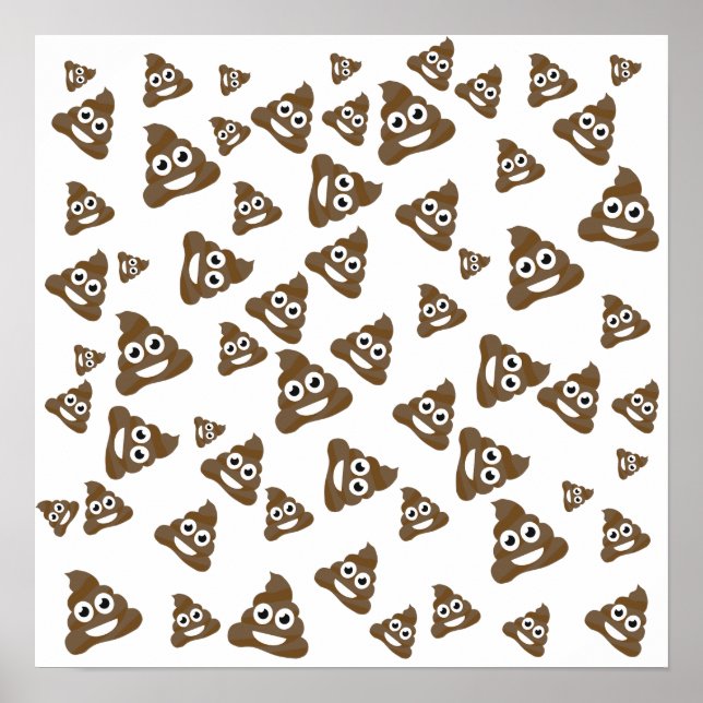 Funny Cute Poop Emoji Mönster Poster (Framsidan)
