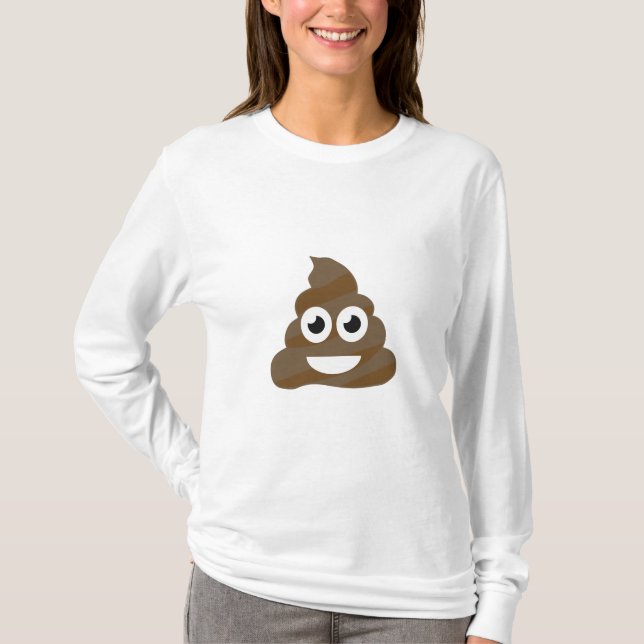 Funny Cute Poop Emoji T-shirt (Framsida)