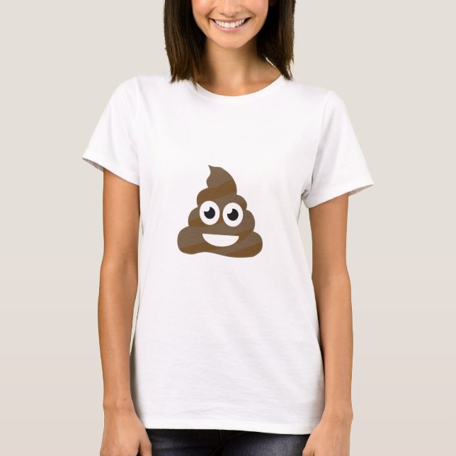 Funny Cute Poop Emoji Tee (Framsida)