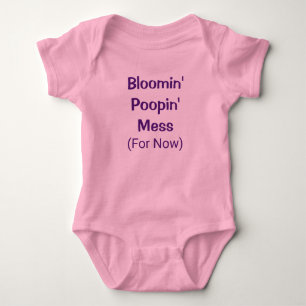 Funny Cute Poopin  Poop Humor Flicka Romper T Shirt