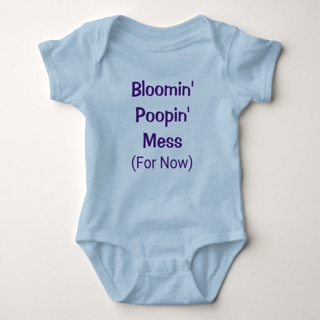 Funny Cute Poopin  Poop Humor Pojke Romper T Shirt (Framsida)