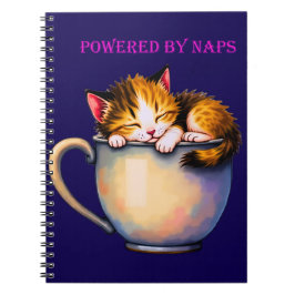Funny Cute "Powby Naps" Kitten Anteckningsbok