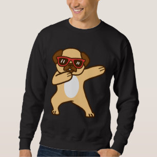 Funny Cute Pug Hund Dabbing Apparel Essential T-Sh Lång Ärmad Tröja