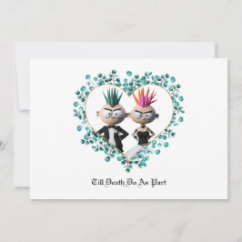 Funny Cute Punk Bröllop Inbjudningar