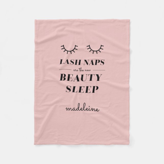 Funny Cute Quote Lash Nap Blanket Baby Rosa Fleecefilt (Framsidan)