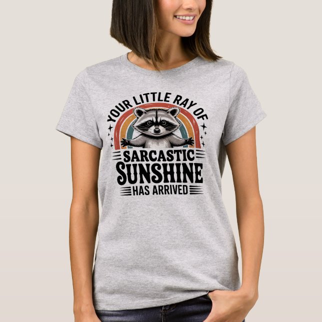 Funny Cute Raccoon Humor Modern Trendy T Shirt (Framsida)