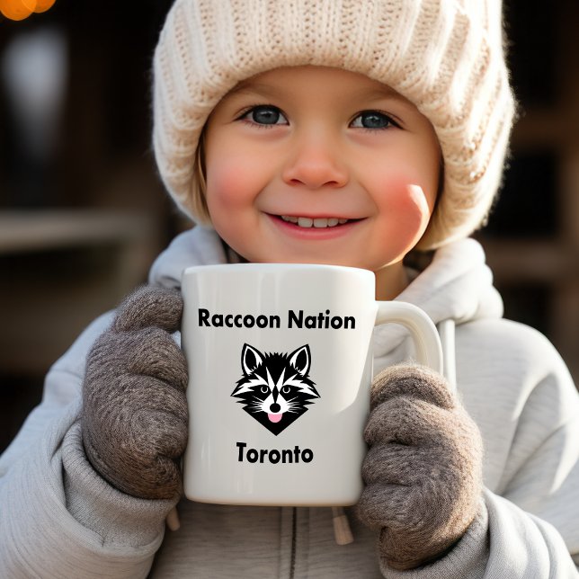 Funny Cute Raccoon Nation Toronto Light-Färg Kaffemugg (Skapare uppladdad)
