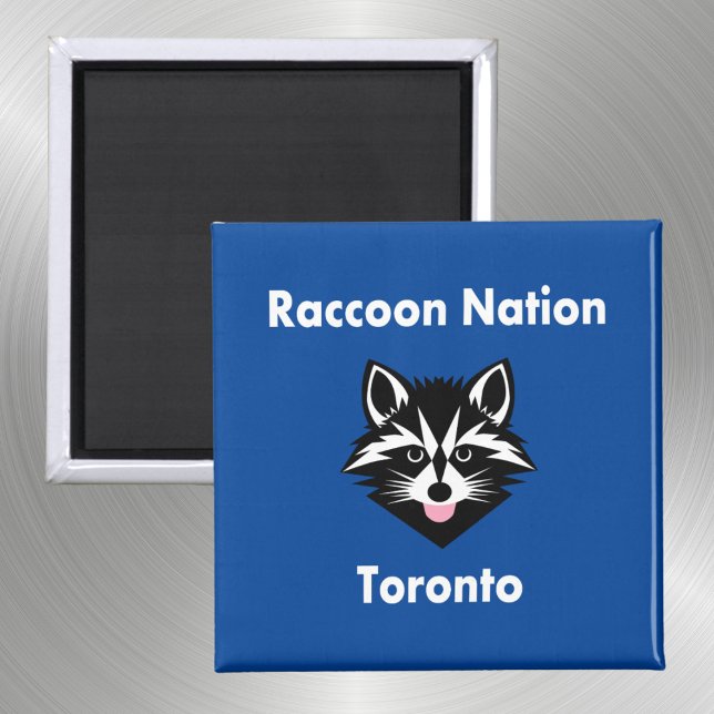 Funny Cute Raccoon Nation Toronto Mörk Färg Magnet (Skapare uppladdad)