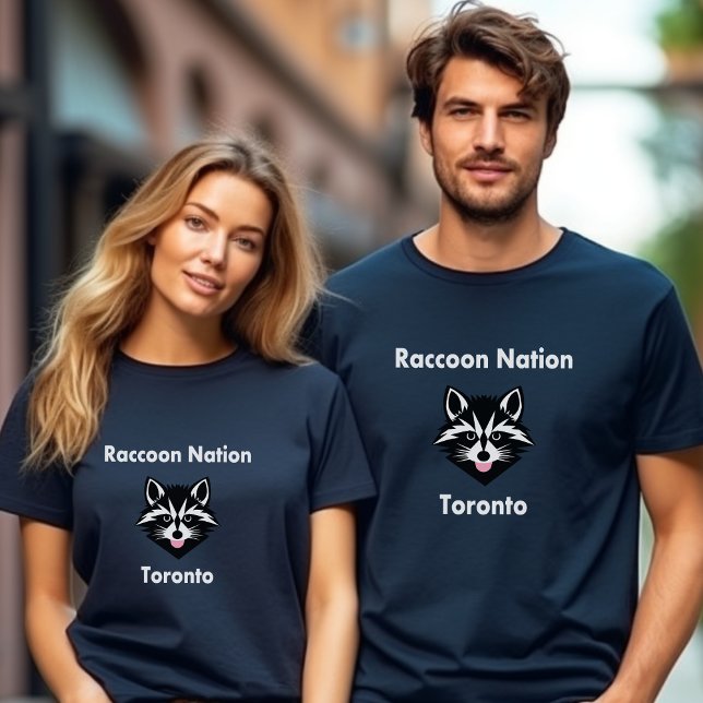 Funny Cute Raccoon Nation Toronto Mörk Färg T Shirt (Skapare uppladdad)