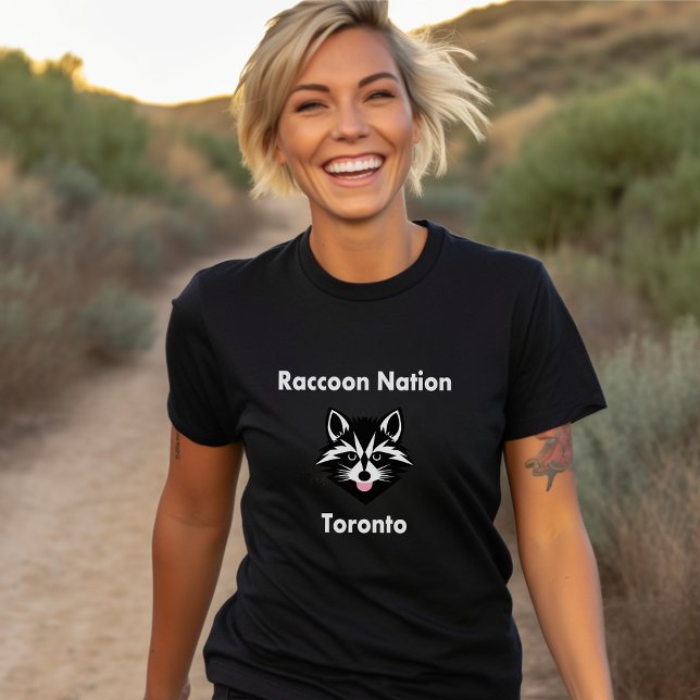 Funny Cute Raccoon Nation Toronto Mörk Färg T Shirt (Skapare uppladdad)