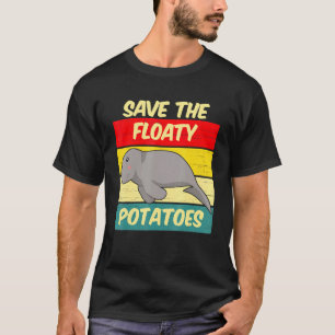Funny Cute Retro Manatee Spara Floaty Potatis T Shirt