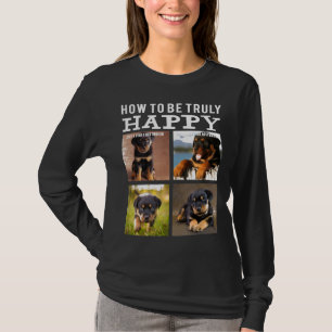 Funny Cute Rottweiler Ansikte Lycklig Hund Mamma M T Shirt