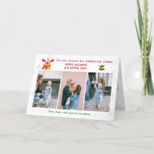 Funny Cute Rudolph Minimalist Modern 3-foton Helgkort