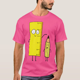 Funny Cute Ruler mäter en penna T Shirt