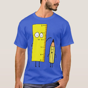 Funny Cute Ruler mäter en penna T Shirt