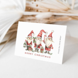 Funny Cute Santa Gnomes jul Corporate Helgkort