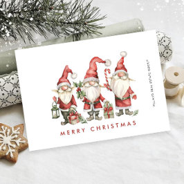 Funny Cute Santa Gnomes jul Corporate Julkort