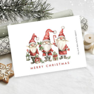 Funny Cute Santa Gnomes jul Corporate Julkort