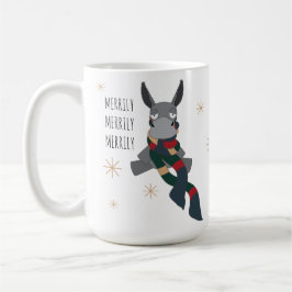 Funny Cute Sarcastically Merry Winter Donkey Kaffemugg