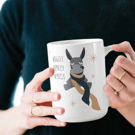 Funny Cute Sarcastically Merry Winter Donkey Kaffemugg