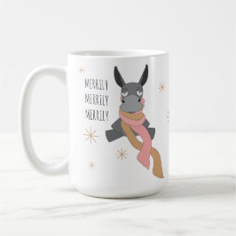 Funny Cute Sarcastically Merry Winter Donkey Kaffemugg