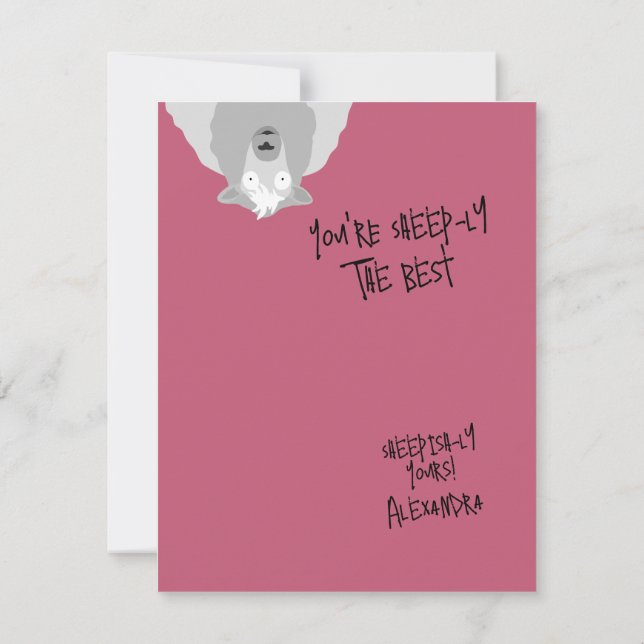 Funny Cute Sheeply The Best Sheep Pun  Anteckningskort (Baksida)
