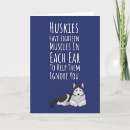 Funny Cute Siberian Husky Cards Pet Lover Dog Kort