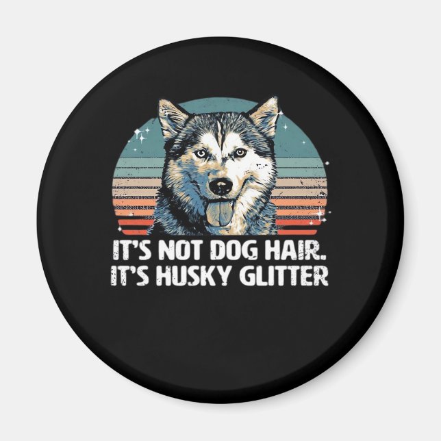Funny & Cute Siberian husky Hund Glitter Classic T Magnet (Framsidan)
