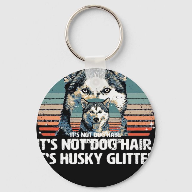 Funny & Cute Siberian husky Hund Glitter Classic T Nyckelring (Framsida)