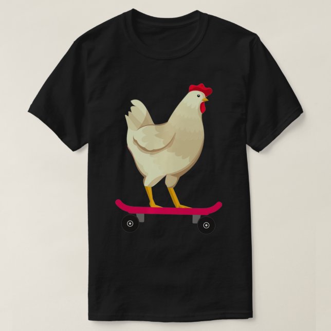 Funny Cute Skateboarding Chicken Animal Gift  T Shirt (Design framsida)