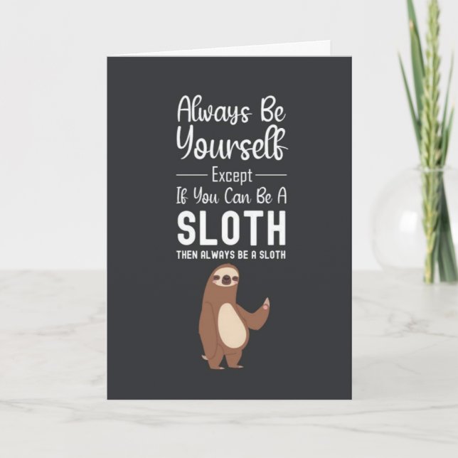 Funny Cute Sloth Cards Animal Humorous Lover Humor Kort (Framsida)