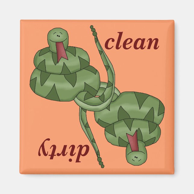 Funny Cute Snake Älskare Kitchen Dishwasher Magnet (Framsidan)