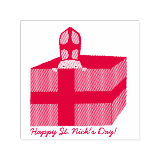 Funny Cute St. Nicholas Dutch Sinterklaas Kids Art Självfärgande Stämpel