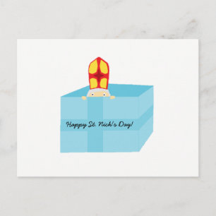 Funny Cute St Nicholas Dutch Sinterklaas Kids Art Vykort