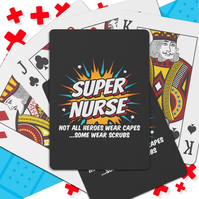 Funny Cute Superthea Toppen Nurse Apprecision Casinokort (Skapare uppladdad)