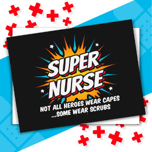 Funny Cute Superthea Toppen Nurse Apprecision Vykort