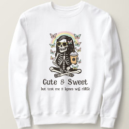 Funny Cute Sweet Skeleton Butterflies Halloween  T Shirt