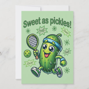 Funny Cute Sweet som Pickles Pickleball Inbjudningar