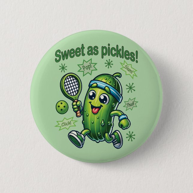 Funny Cute Sweet som Pickles Pickleball Knapp (Framsida)