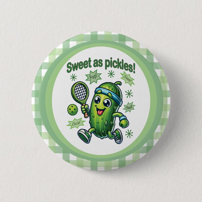Funny Cute Sweet som Pickles Pickleball Knapp (Framsida)