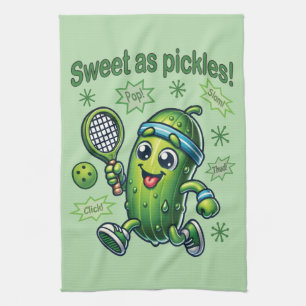 Funny Cute Sweet som Pickles Pickleball Kökshandduk