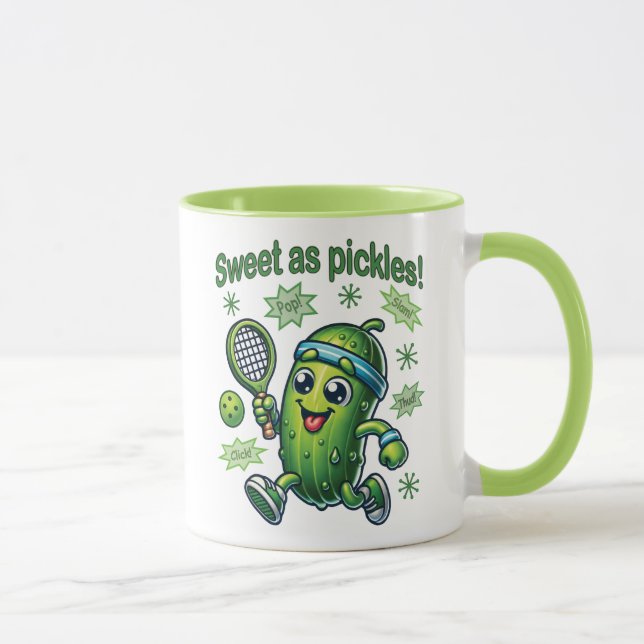 Funny Cute Sweet som Pickles Pickleball Mugg (Höger)