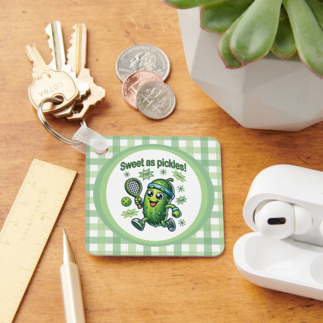 Funny Cute Sweet som Pickles Pickleball Nyckelring (Skrivbord)